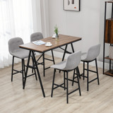 Barski stol s 4 barske stolice 120 × 60 × 91 cm, svijetlosiva