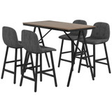 Set bar stola i 4 barske stolice, stol 120 × 60 × 91 cm, tamnosiva
