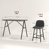 Set bar stola i 4 barske stolice, stol 120 × 60 × 91 cm, tamnosiva
