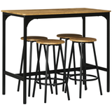 Set barskog stola i 4 barske stolice 110 × 50 × 89,5 cm, smeđa i crna