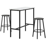 Barski set sa stolom i 2 barske stolice 100 × 40 × 90 cm, bijela i crna