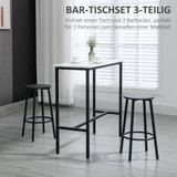 Barski set sa stolom i 2 barske stolice 100 × 40 × 90 cm, bijela i crna