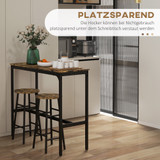 Barski stol sa 2 barske stolice 105 × 40 × 90 cm, smeđa i crna