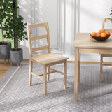 Set trpezarijski stol i 4 stolice od masivnog drveta 118 × 73 × 75 cm, natur