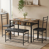Trpezarijski set sa stolom, 2 stolicama i klupom 100 × 60 × 76,3 cm, smeđi