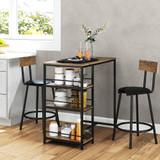 Set barski stol sa 2 stolice i policama 90 × 50 × 90,5 cm, boja hrasta