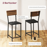 Barski stol na razvlačenje s 2 stolice 140 × 40 × 116 cm, smeđi