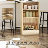 Set barskog stola i 2 stolice s policom 91 × 49 × 91 cm, hrast i crna