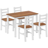 Trpezarijski set: stol 108 × 65 × 75 cm i 4 stolice, smeđa i bijela