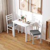 Trpezarijski set sa stolom i 2 stolice 80 × 60 × 74,5 cm, bijeli