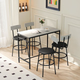 Set barskog stola i 4 barske stolice 110 × 55 × 90 cm, svijetlosivi