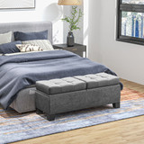 Klupa s prostorom za odlaganje 116 × 41 × 47 cm, siva