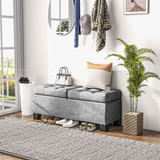 Klupa s prostorom za odlaganje 116 × 41 × 47 cm, siva
