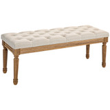 Tapacirana klupa s dugmadima 120 × 41 × 48 cm, krem bijela