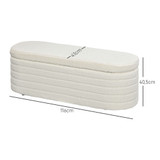 Klupa za krevet s prostorom za odlaganje 116 × 41 × 40,5 cm, krem bijela