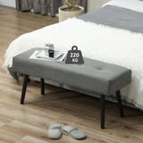 Tapacirana klupa od rebrastog baršuna 100 × 36 × 45 cm, siva