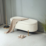 Klupa s prostorom za odlaganje 107 × 42 × 45,5 cm, krem bijela