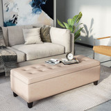 Klupa s prostorom za odlaganje 125 × 49 × 41,5 cm, bež