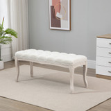 Tapacirana klupa od lana 110 × 40 × 48 cm, bež