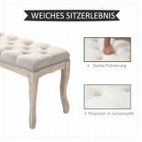 Tapacirana klupa od lana 110 × 40 × 48 cm, bež