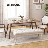Tapacirana klupa od lana 110 × 40 × 48 cm, bež