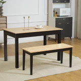 Klupa za sjedenje za 2 osobe 102 × 36 × 45 cm, borovina, natur i crna