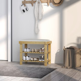 Klupa za cipele sa sjedištem od bambusa 60 × 29 × 49 cm, krem bijela