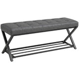 Klupa za cipele s policom 112 × 37 × 47 cm, tamnosiva