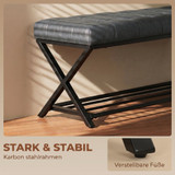 Klupa za cipele s policom 112 × 37 × 47 cm, tamnosiva