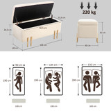 Klupa za sjedenje s prostorom za odlaganje 100 × 40 × 42 cm, bež