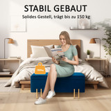 Klupa s prostorom za odlaganje 100 × 40 × 42 cm, tamnoplava