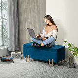 Klupa s prostorom za odlaganje 100 × 40 × 42 cm, tamnoplava