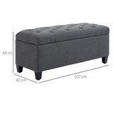 Klupa s prostorom za odlaganje 100 × 40 × 44 cm, tamnosiva