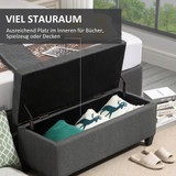 Klupa s prostorom za odlaganje 100 × 40 × 44 cm, tamnosiva