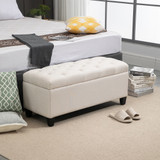 Klupa s prostorom za odlaganje 100 × 40 × 44 cm, krem bijela