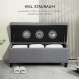 Tapacirana klupa s prostorom za odlaganje 100 × 40 × 44 cm, svijetlosiva