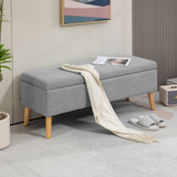 Klupa s prostorom za odlaganje 110 × 39 × 45 cm, siva