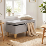 Tapacirana klupa s prostorom za odlaganje 71 × 37 × 36 cm, svijetlosiva