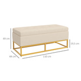 Klupa s prostorom za odlaganje 110 × 44 × 49 cm, bež
