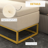 Klupa s prostorom za odlaganje 110 × 44 × 49 cm, bež