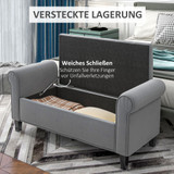 Klupa za krevet s ostavom 126 × 48,5 × 57 cm, siva