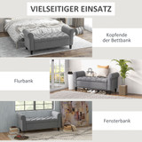 Klupa za krevet s ostavom 126 × 48,5 × 57 cm, siva