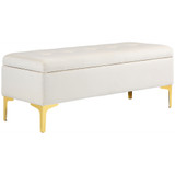 Klupa s prostorom za odlaganje 120 × 44 × 44,5 cm, bež