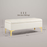 Klupa s prostorom za odlaganje 120 × 44 × 44,5 cm, bež