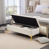 Klupa s prostorom za odlaganje 120 × 44 × 44,5 cm, bež