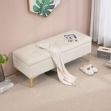 Klupa s prostorom za odlaganje 120 × 44 × 44,5 cm, bež