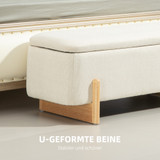 Klupa s prostorom za odlaganje 111 × 44 × 44,5 cm, krem bijela