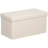 Sklopiva klupa s prostorom za odlaganje 76 × 38 × 38 cm, krem bijela