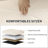 Sklopiva klupa s prostorom za odlaganje 76 × 38 × 38 cm, krem bijela