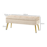 Klupa za sjedenje s prostorom za odlaganje 102 × 35 × 43 cm, bež